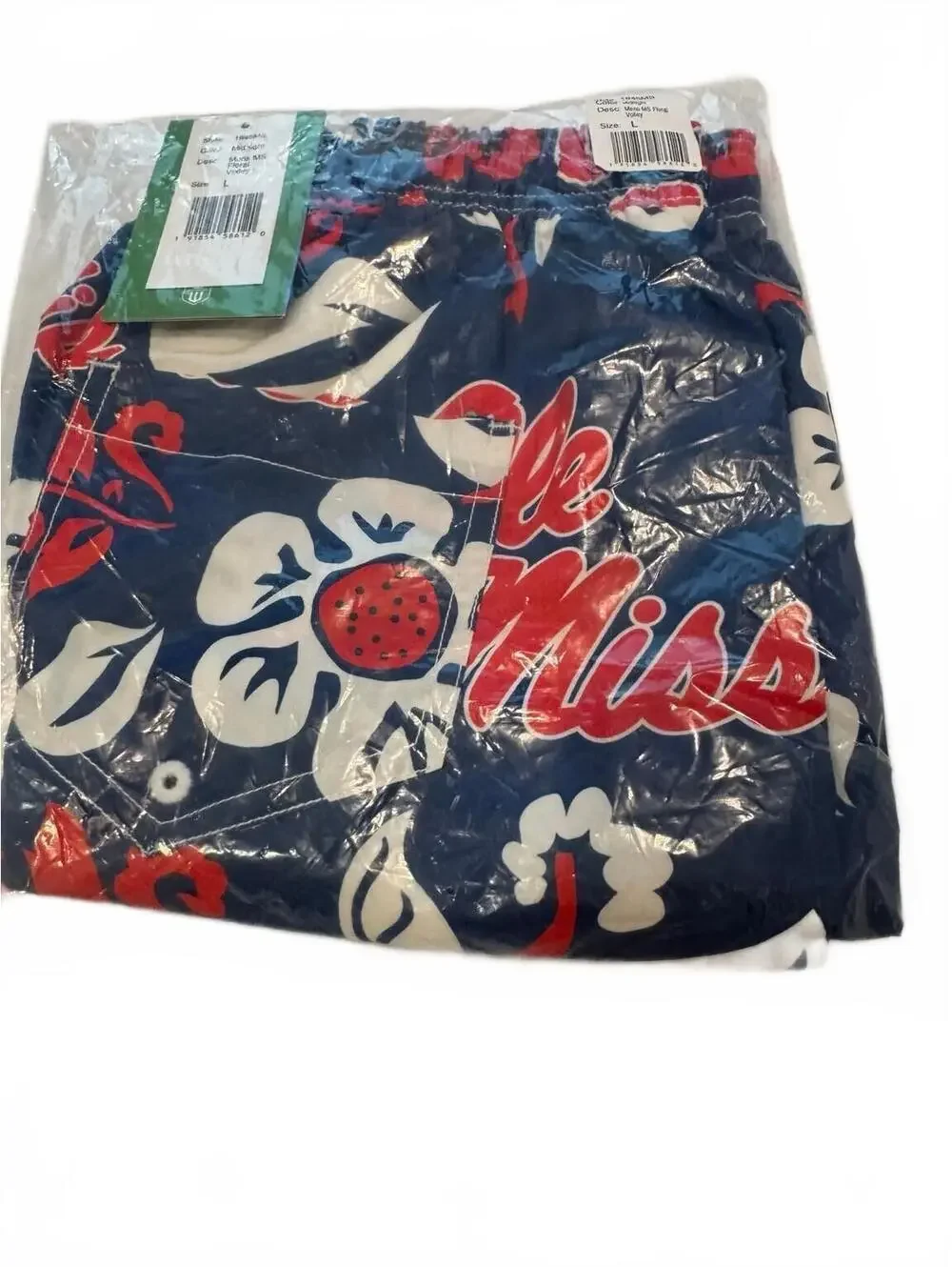 NWT Wes and Willy Ole Miss Floral Volley Swim Trunks Midnight Men’s L